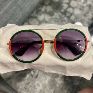 GUCCI Women Sunglasses Gold/Green